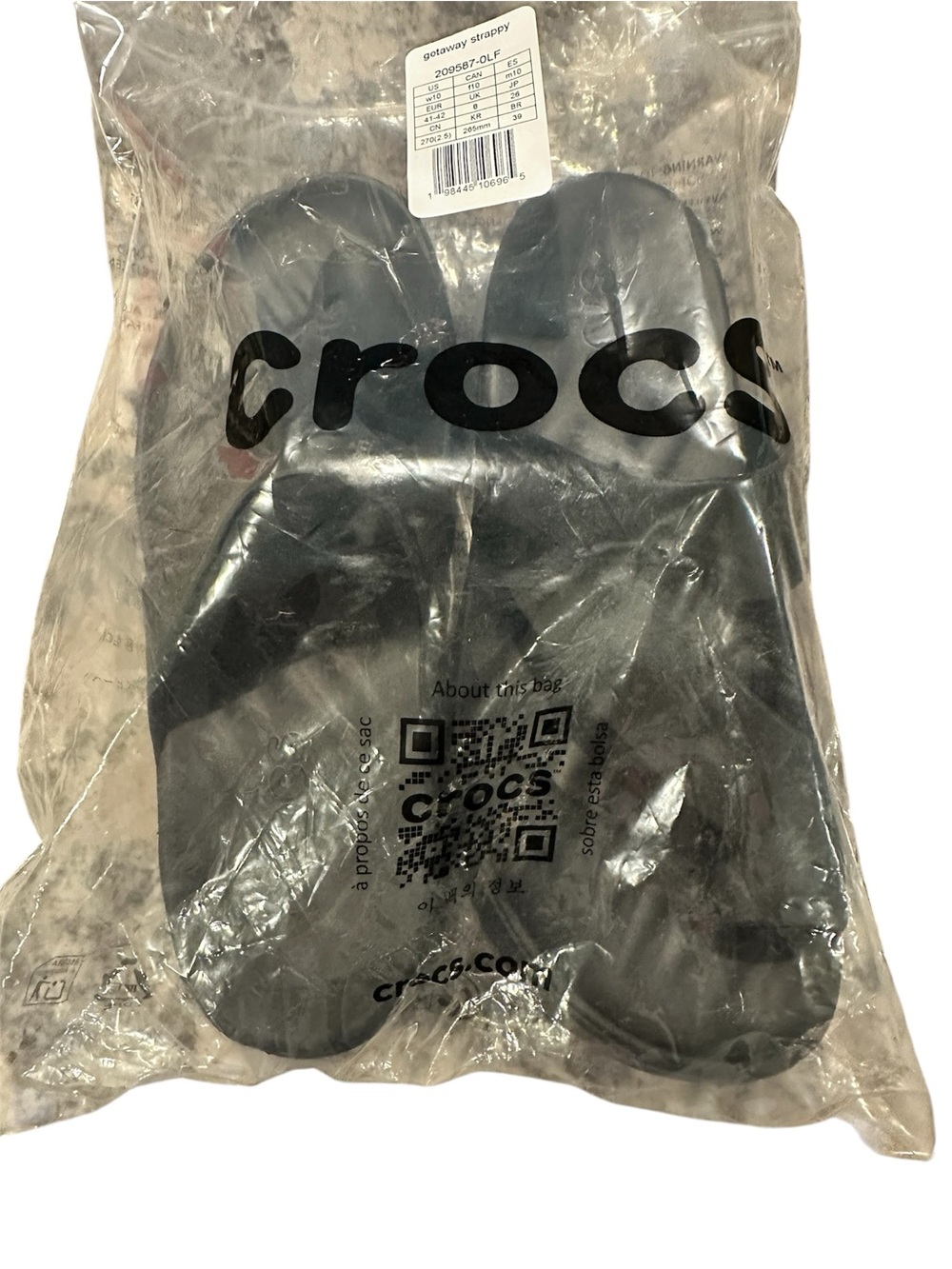 CROCS Slip on Black Platform Slide Womens Size -10 Like New - Picture 7 of 7